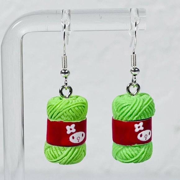 Hand Crafted Jewelry - 4/$20 Green Yarn Ball Earrings